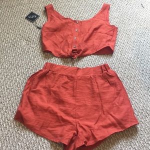 Two piece orange outfit